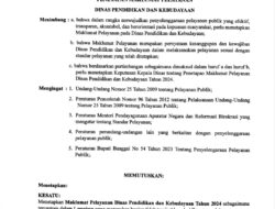 PENETAPAN MAKLUMAT PELAYANAN DINAS PENDIDIKAN DAN KEBUDAYAAN